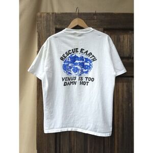 Vintage 80s Rescue Earth Venus Is Too Hot Environmental Society White T-shirt XL